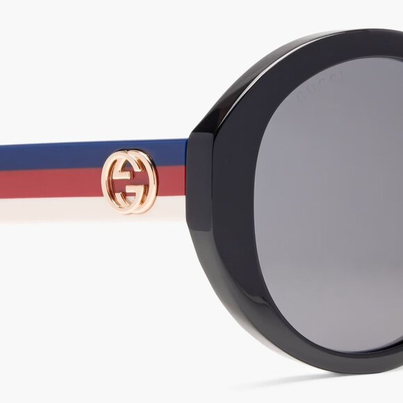 GUCCI - Round-Frame Acetate Sunglasses in Black - Picture 6 of 6